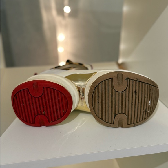 Michael Kors Leopard Print White Red Gold Olympia Trainer Size 6M - Picture 9 of 12